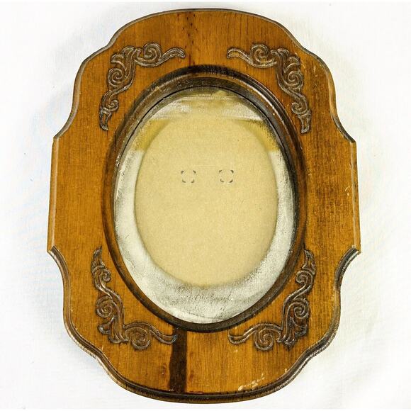 Vtg Woodsmen Inc. Minnetonka MN Country Wood Picture Frame Mirrored Opening - Picture 1 of 5